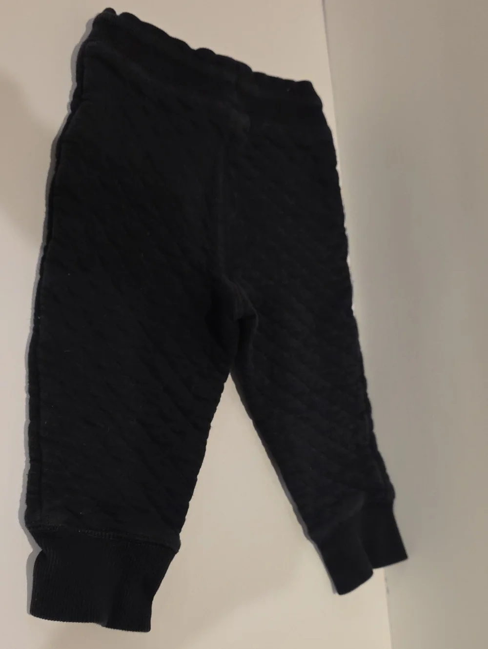 Baby Gap Size 2 Kids Black Quilted Jogger Pants with Drawstring